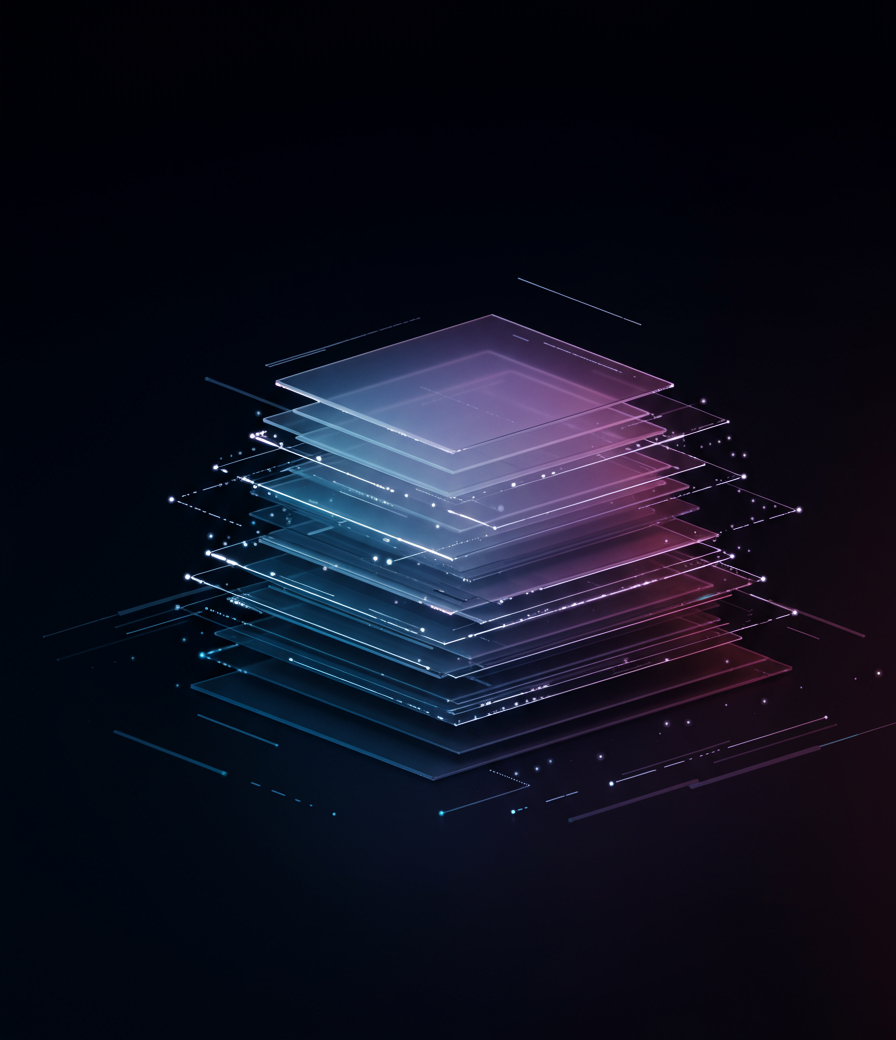 Abstract visualization of structured intelligence layers