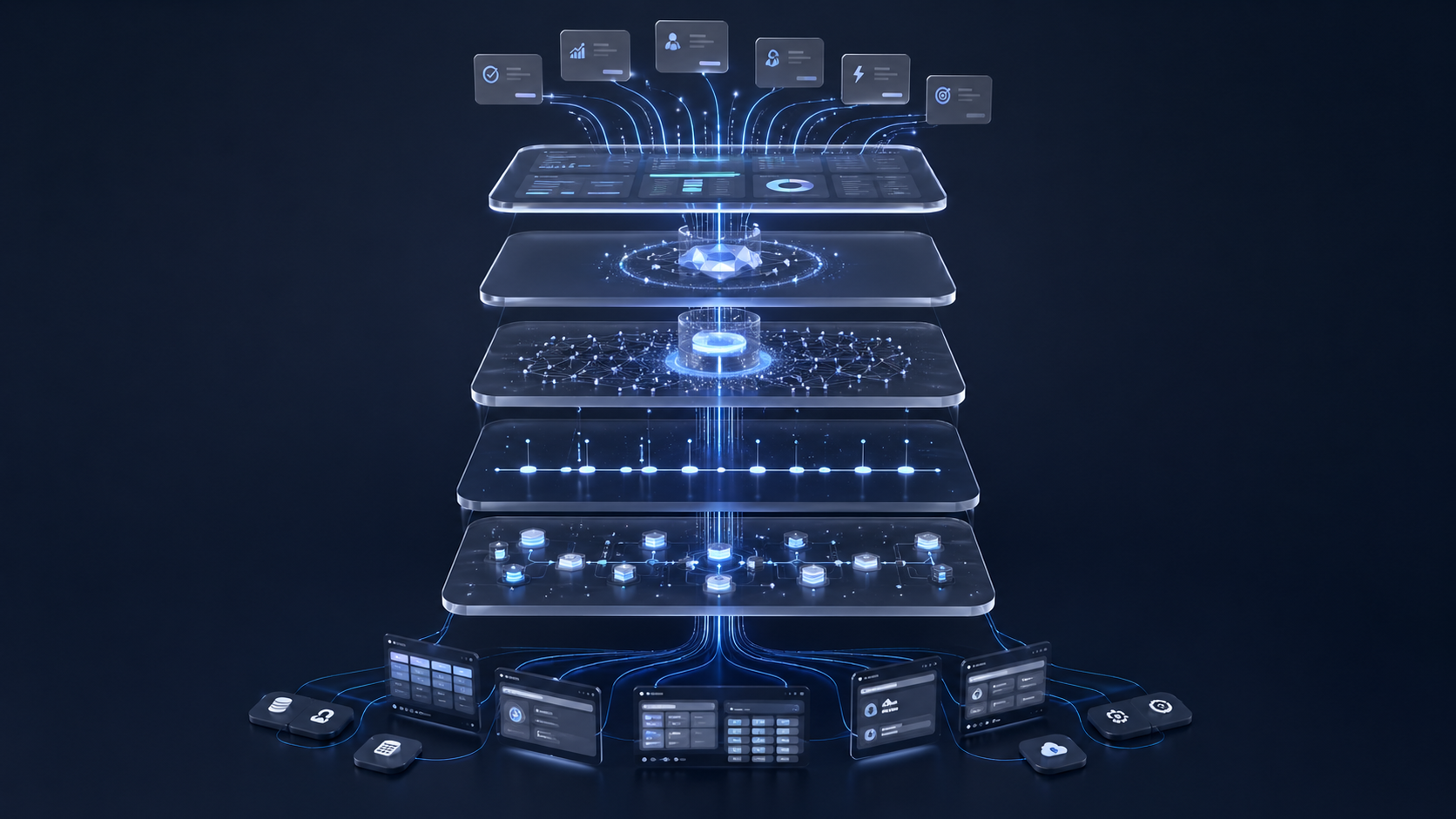 Architecture diagram of a custom intelligence layer stack